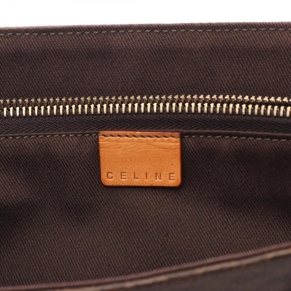 Celine Canvas Handbag Macadam Brown Leather - Picture 4 of 9